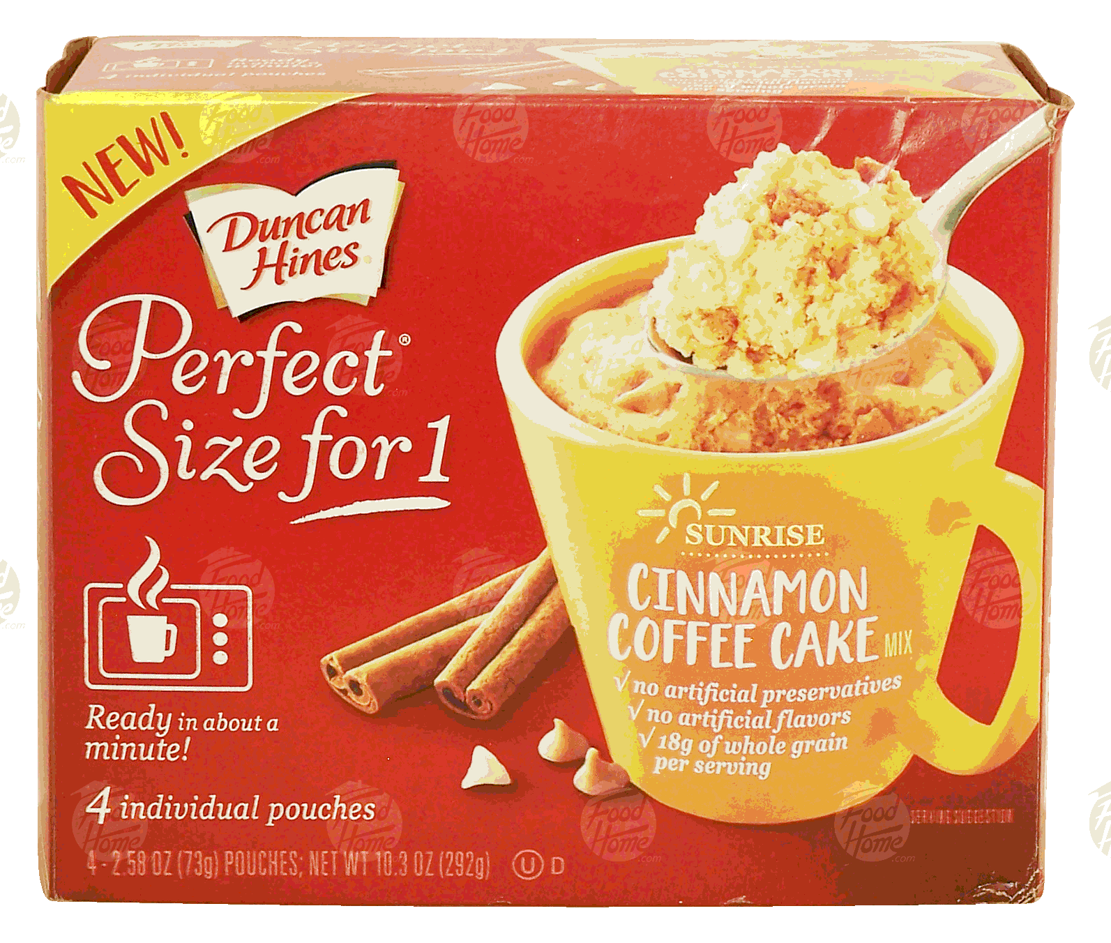 Duncan Hines Perfect Size for 1 cinnamon coffee cake, 4 individual pouches Full-Size Picture